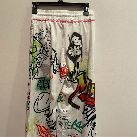 Women Baggy Pants Y2K Graphic Drawstring Loose Jogger Cinch Sweatpants - Picture 7 of 7